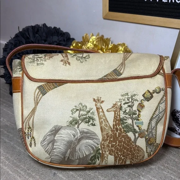 Etro Canvas and Leather Crossbody with Safari Animal Print - Picture 4 of 9